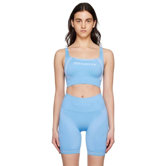 MISBHV Logo Printed Preformance Bra Blue Size XS/S